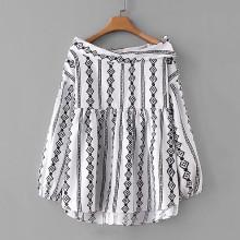Shein Geo Print Babydoll Blouse