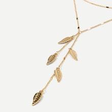 Shein Leaf Decorated Lariats Chain Necklace