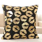 Shein Metallic Lip Overlay Cushion Cover