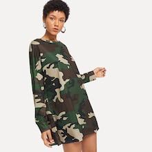 Shein Camo Print Longline Sweatshirt