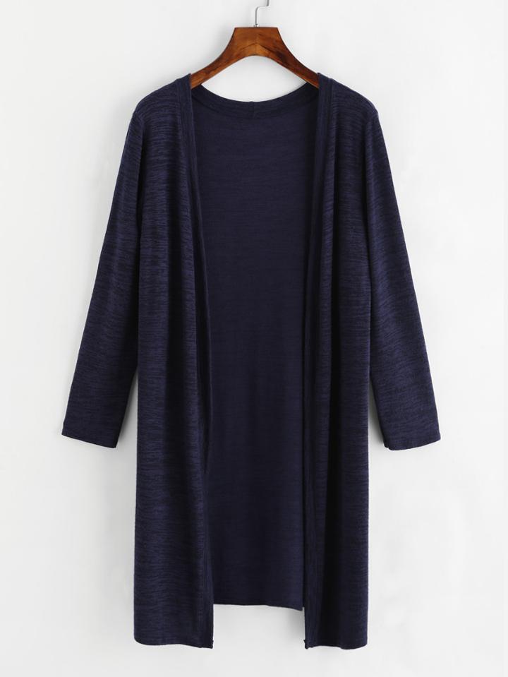 Shein Slit Side Marled Cardigan