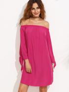 Shein Hot Pink Off The Shoulder Shift Dress