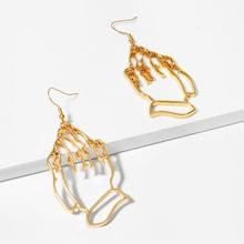 Shein Open Hand Shaped Drop Earrings