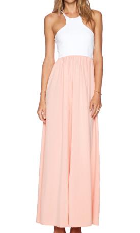 Shein Colour-block Spaghetti Strap Modest Maxi Dress