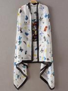 Shein White Printed Asymmetric Scarf