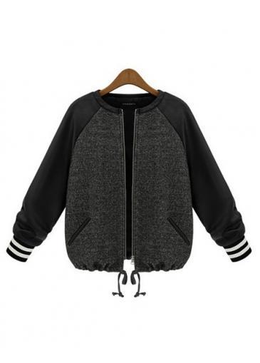 Rosewe European Style Zip Closure Patchwork Short Jackets