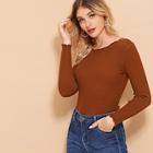 Shein Frill Detail Solid Sweater