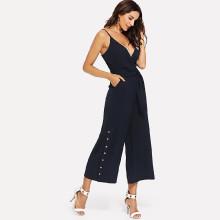 Shein Surplice Neckline Self Tie Cami Jumpsuit