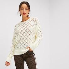 Shein Drop Shoulder Eyelet Sweater