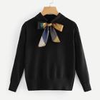 Shein Tie-neck Plain Jumper