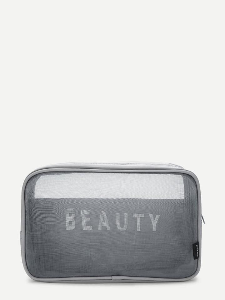 Shein Mesh Panel Makeup Bag