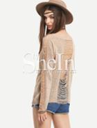 Shein Light Coffee Long Sleeve Sweater