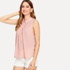 Shein Fold Pleat Detail Sleeveless Top