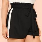 Shein Plus Two Tone Cut And Sew Frilled Shorts