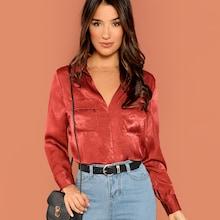 Shein Pocket Front Plain Top