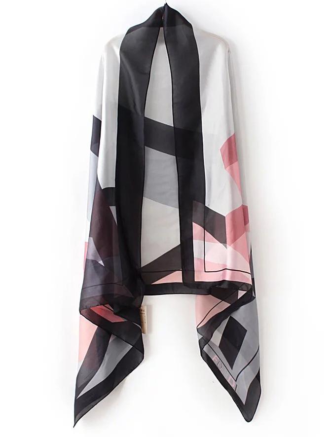 Shein Multicolor Printed Asymmetric Scarf