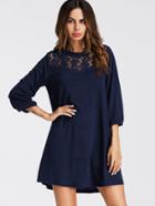 Shein Hollow Lace Panel Dress