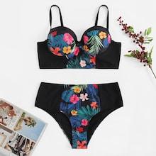 Shein Plus Tropical Bikini Set