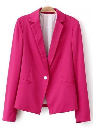 Rosewe Fabulous Long Sleeve Turndown Collar Woman Blazer Rose