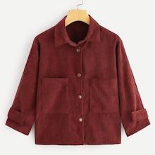 Shein Double Pocket Corduroy Jacket