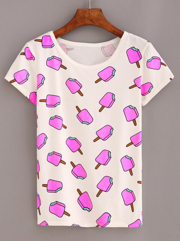 Shein Ice Cream Print T-shirt