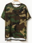 Shein Camo Dip Hem T-shirt
