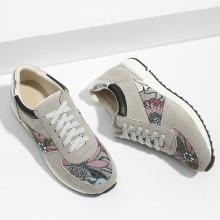 Shein Floral Print Suede Sneakers