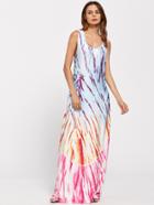 Shein Tie Dye Low Side Floor Length Dress