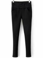 Shein Black Button Detail High Waist Skinny Pants