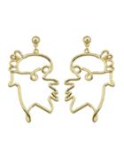 Shein Gold Geometric Drop Statement Earrings For Women