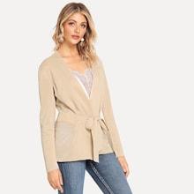 Shein Knot Side Surplice Wrap Blazer