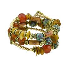 Shein Red Handmade Beaded Winding Bracelet