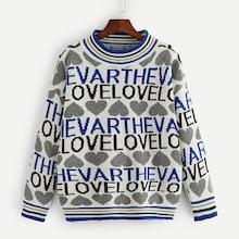 Shein Letter Print Drop Shoulder Jumper