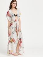 Shein Deep-plunge Neck Split Front Chiffon Maxi Dress