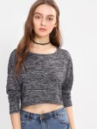 Shein Space Dye High Low Crop T-shirt