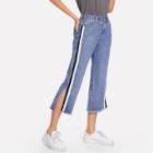 Shein Tape Detail Split Side Jeans