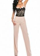 Rosewe Spaghetti Strap Lace Panel Ankle Length Jumpsuit