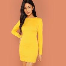 Shein Rib Knit Fitted Dress