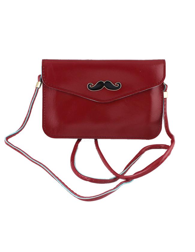 Shein Winered Pu Leather Clutch Bag