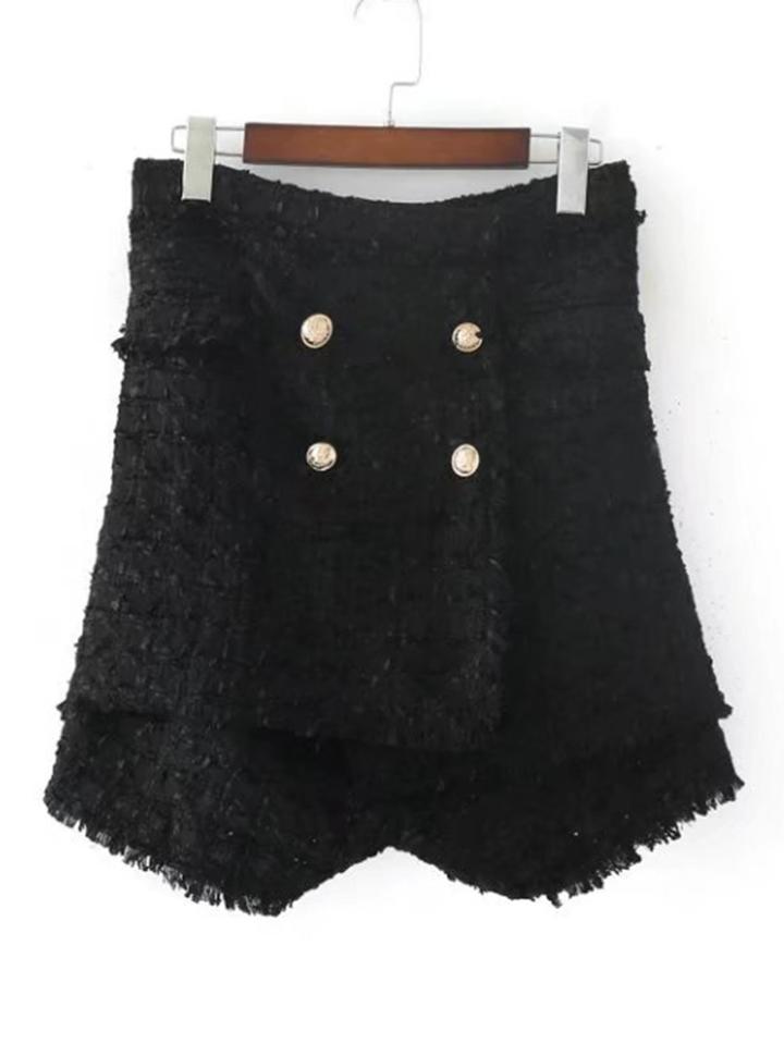 Shein Double Breasted High Waist Shorts