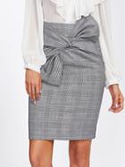 Shein Tie Waist Plaid Pencil Skirt