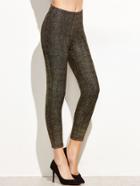 Shein Gold Crop Sparkle Leggings