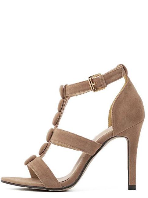 Shein Apricot Buckle Strap Stiletto Sandals