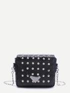 Shein Black Studded Design Sequin Chain Bag