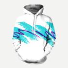 Shein Men Abstract Brush Strokes Print Hooded Sweatshirt