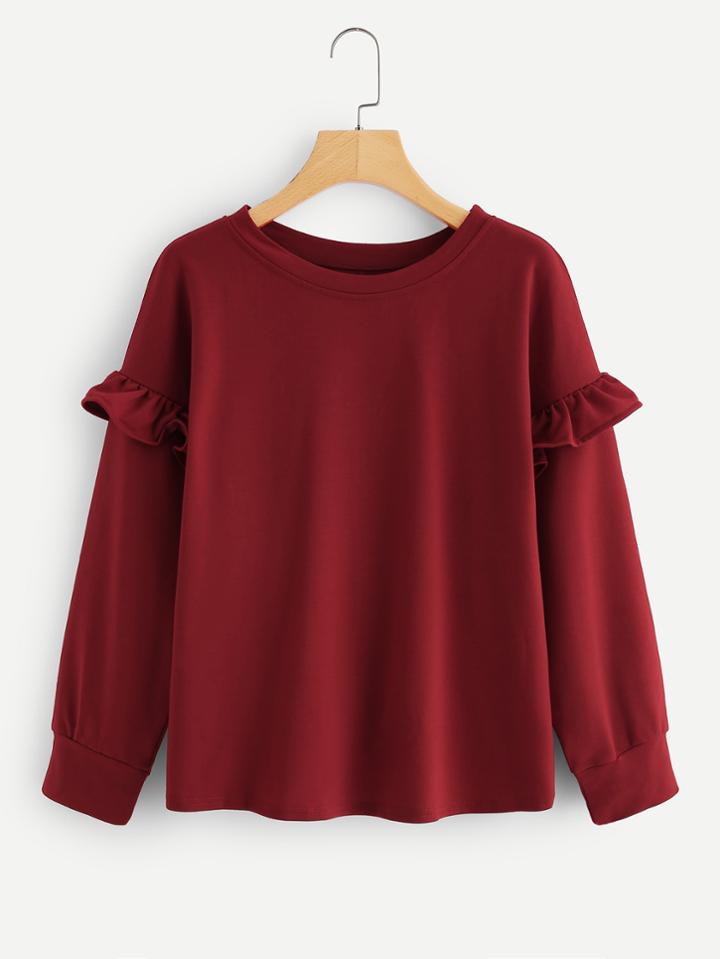 Shein Ruffle Trim Sweatshirt