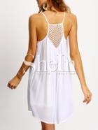 Shein Spaghetti Strap Hollow Shift Neon White Braces Slip Dresses