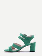 Shein Green Faux Suede Open Toe Chunky Sandals