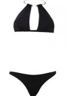 Rosewe Halter Design Black Two Piece Bikini
