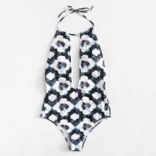 Shein Backless Floral Swimsuit